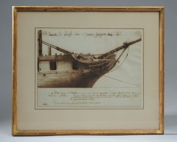 18th C French Ships Design Drawing, Frigate Bow