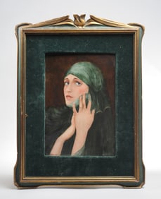 Limoges Portrait Plaque Signed Keenan