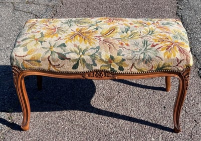 French Provincial Needlepoint Bench