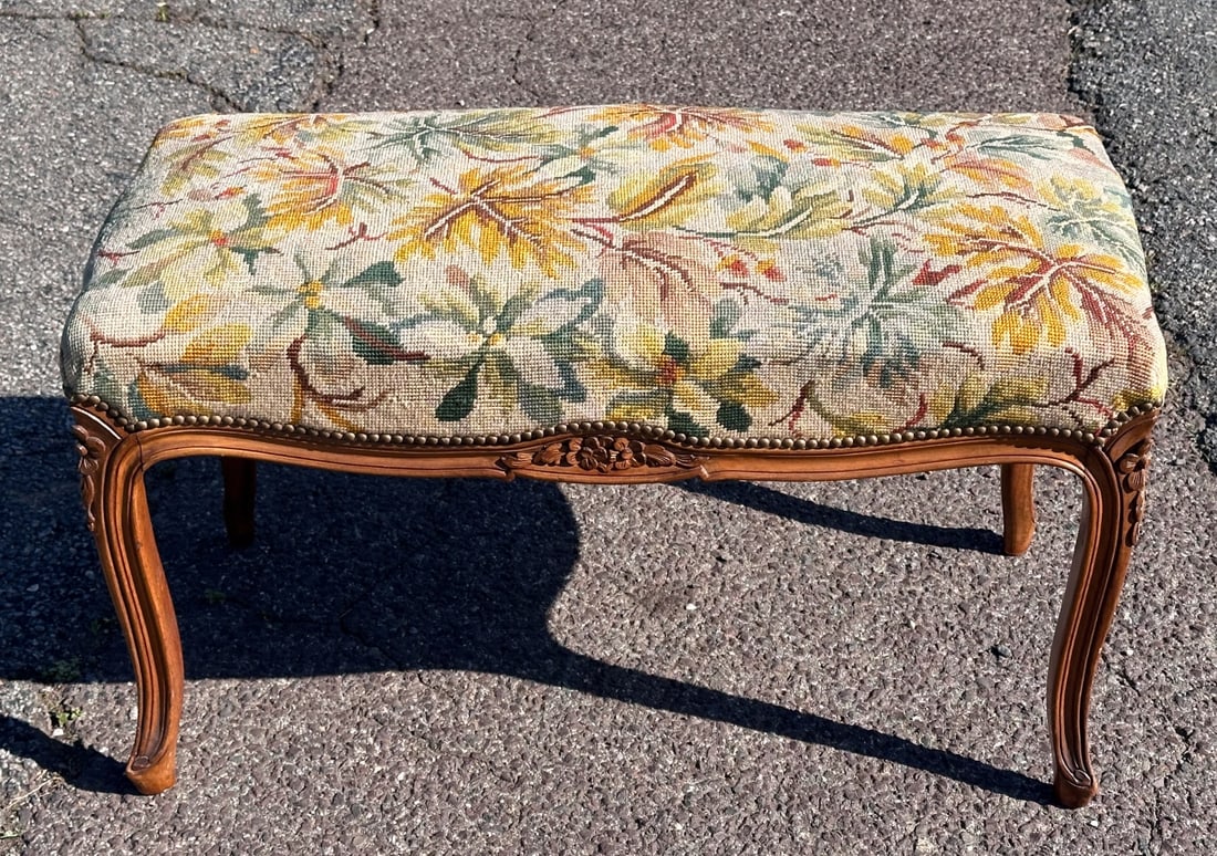 French Provincial Needlepoint Bench (1 of 8)