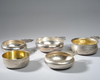 Five Sterling Silver Porringers