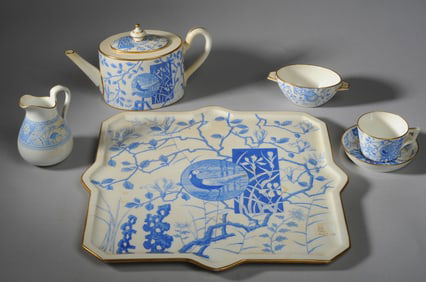 19th C. Minton 'Faisan' Aesthetic Movement Tea Set