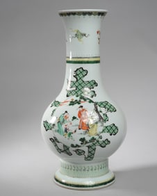 Chinese Famille Verte "Immortals" Vase