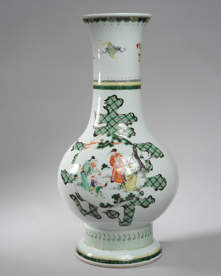 Chinese Famille Verte "Immortals" Vase (1 of 12)