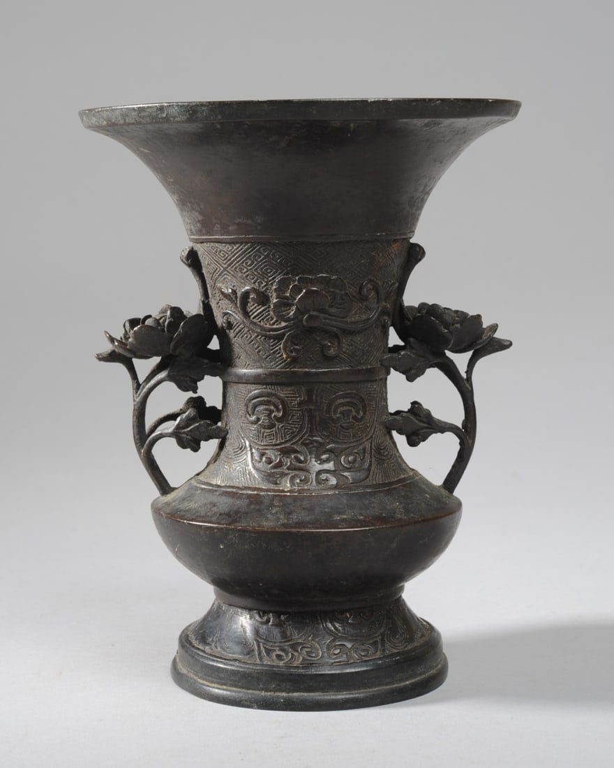 19th C. Japanese Bronze Vase Archaistic Style (1 of 5)