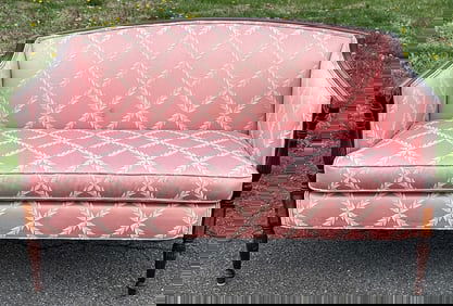 Neoclassical Style Upholstered Settee