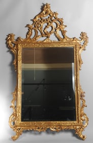 Large Rococo Style Gilt Mirror 58"
