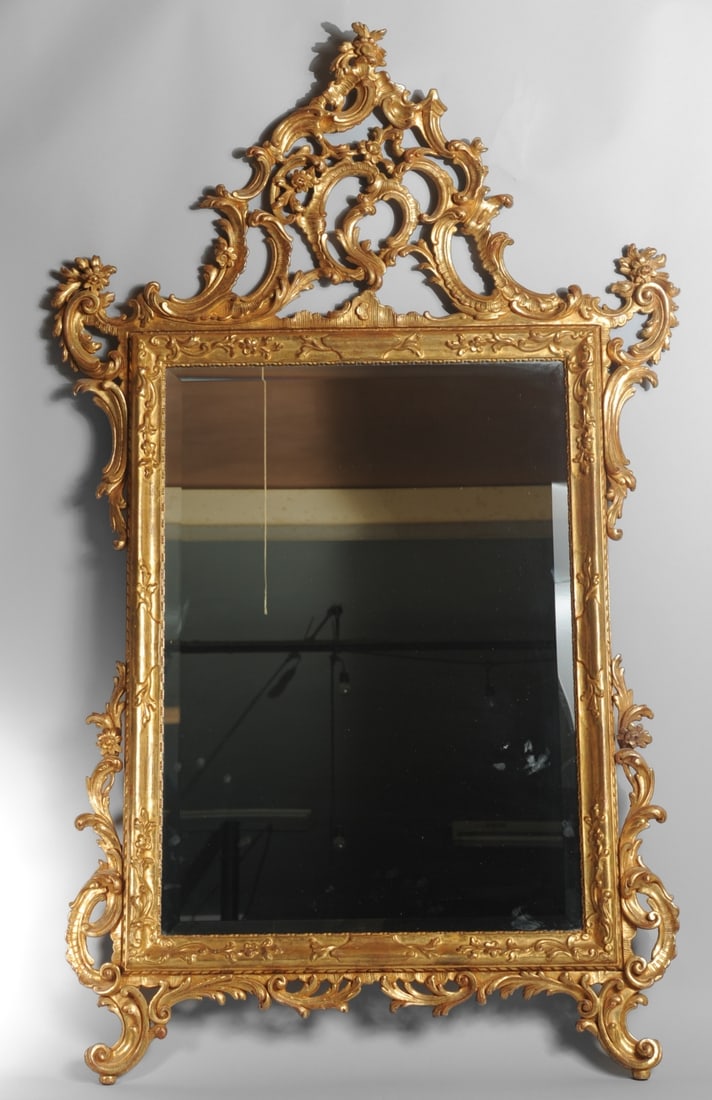 Large Rococo Style Gilt Mirror 58" (1 of 7)