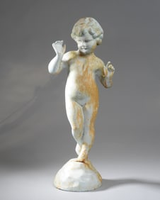 Antique Cast Iron Garden Putti