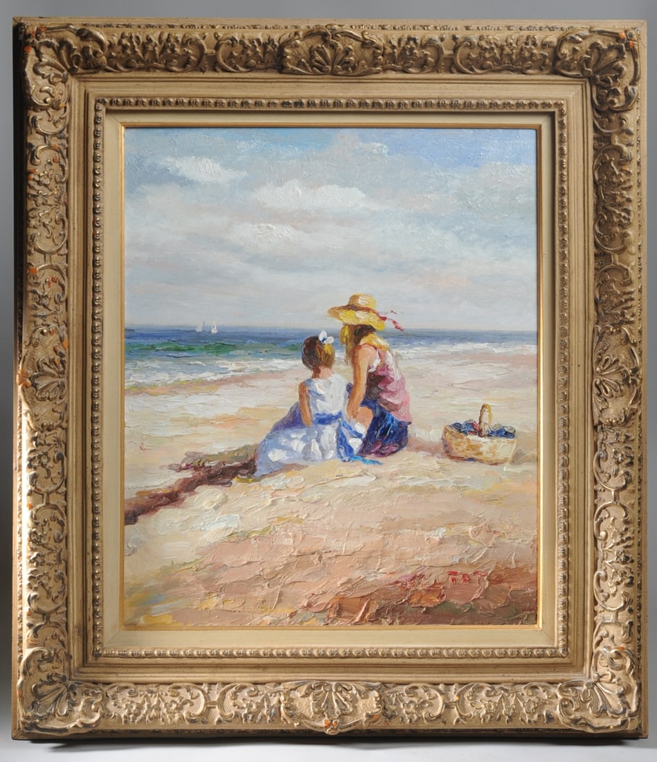 Oil Painting Mother & Daughter at Beach (1 of 6)