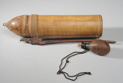 Dayak Blow Gun Dart Quiver, Poison Gourd