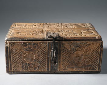 Old Lombok Carved Wood Box