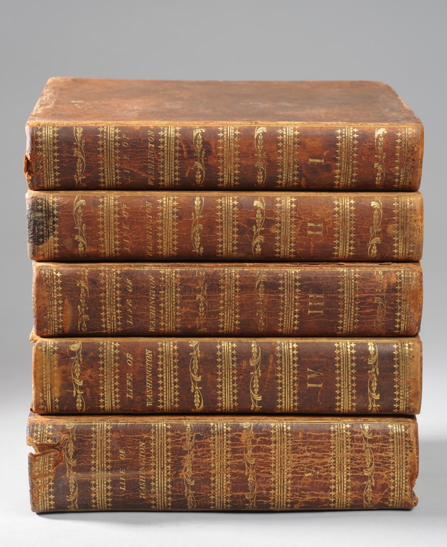 John Marshall Life of Washington 1st Edition 1804: "The Life of George Washington, Commander in Chief of the American Forces during the War which Established the Independence of his Country, and First President of the United States..." Complete 5 volu