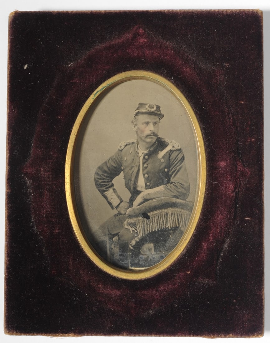 Tintype Civil War Union Officer in uniform (1 of 3)