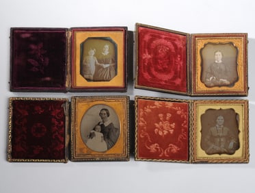 Lot of Four Daguerreotypes, Ambrotypes