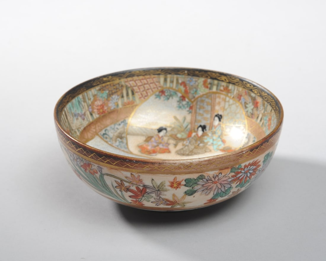 Small Meiji Satsuma Bowl, Hozan Mark (1 of 8)