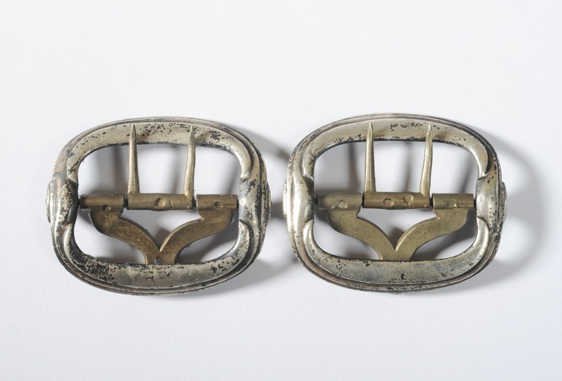 Pr. 18th C Sterling Shoe Buckles by George Burrows (1 of 4)