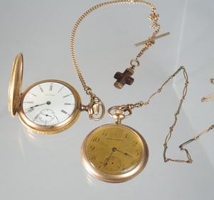 Two Pocket Watches, Waltham & New England Watch Co