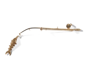 14K Gold Fishing Rod Pin and Fish