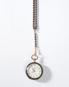 Black Starr & Frost 18K Onyx Diamond Pocket Watch