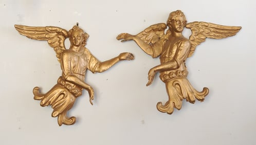 Vintage French / Italian Gilt Metal Angels