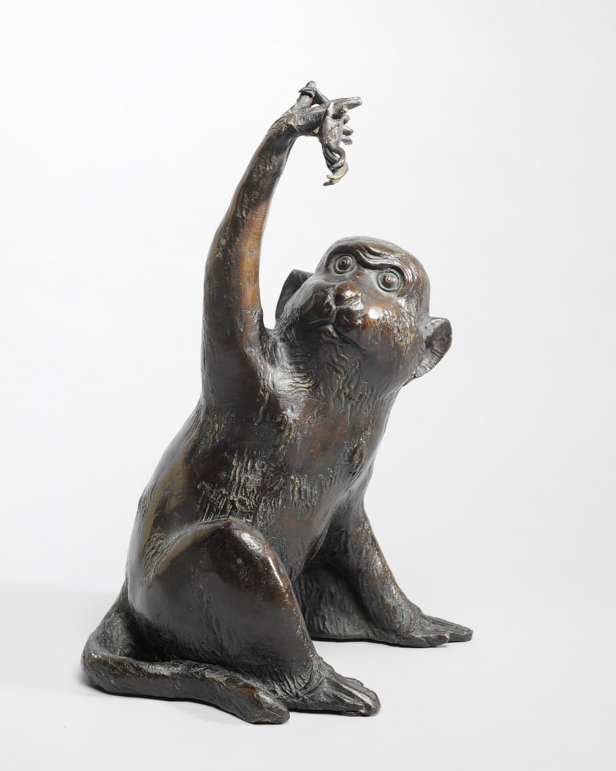 Japanese Bronze Monkey with Crab (1 of 10)