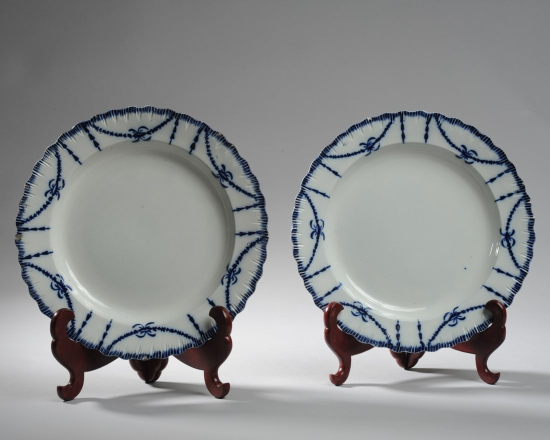 2 Staffordshire Pearlware Blue Shell Edge Plates (1 of 13)