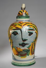 Lg. Vintage Mexican Talavera Lamp