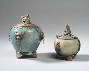 Two Chinese Hard Stone Censers