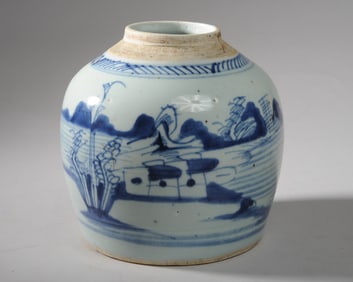 Antique Chinese Blue & White Ginger Jar