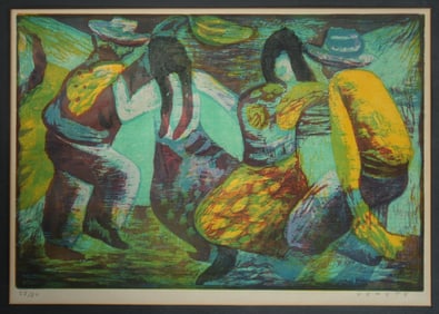 Esteban Fekete (1924 - 2009) Color Woodcut