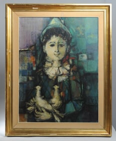 Mid Century Modern Painting, Illegibly Signed