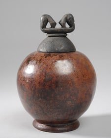 Timor Carved Wood Jar Stopper w/ Jar