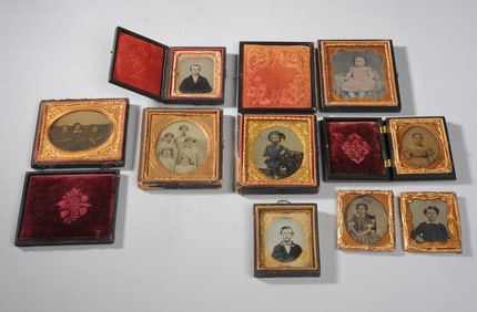 Lot of 9 Ambrotypes & Tintypes of Children
