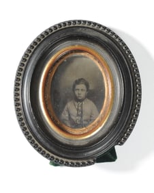 Tintype of Child in Confederate Uniform