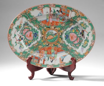 Vintage Chinese Rose Medallion Platter