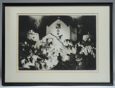 Gene Kloss, Processional Taos, Etching