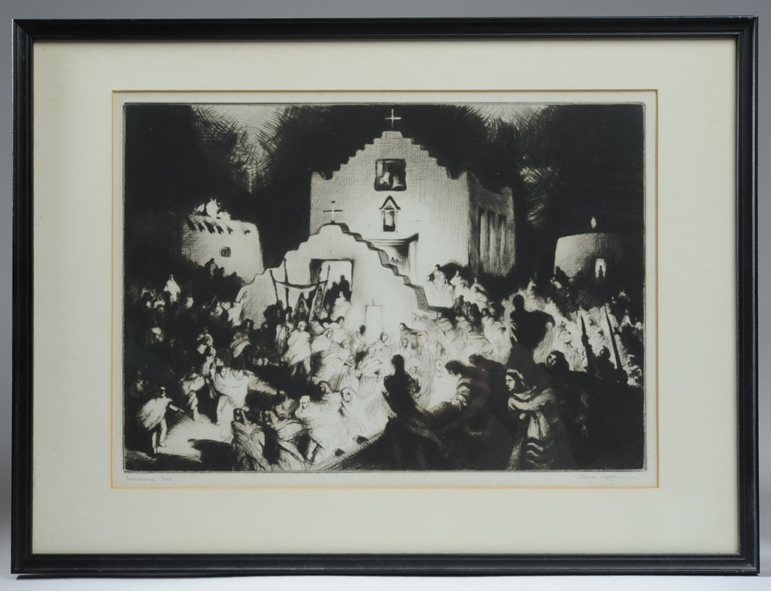 Gene Kloss, Processional Taos, Etching (1 of 6)