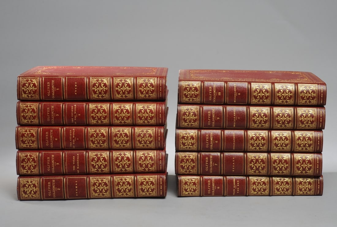Rare Oliver Goldsmith Primrose Hundred Turk's Head: Complete 10 volumes Primrose Hundred, Turk's Head Edition of "The Works of Oliver Goldsmith", published by G.P. Putnam's Sons, New York and London, The Knickerbocker Press. "This is Set Number 93 of T