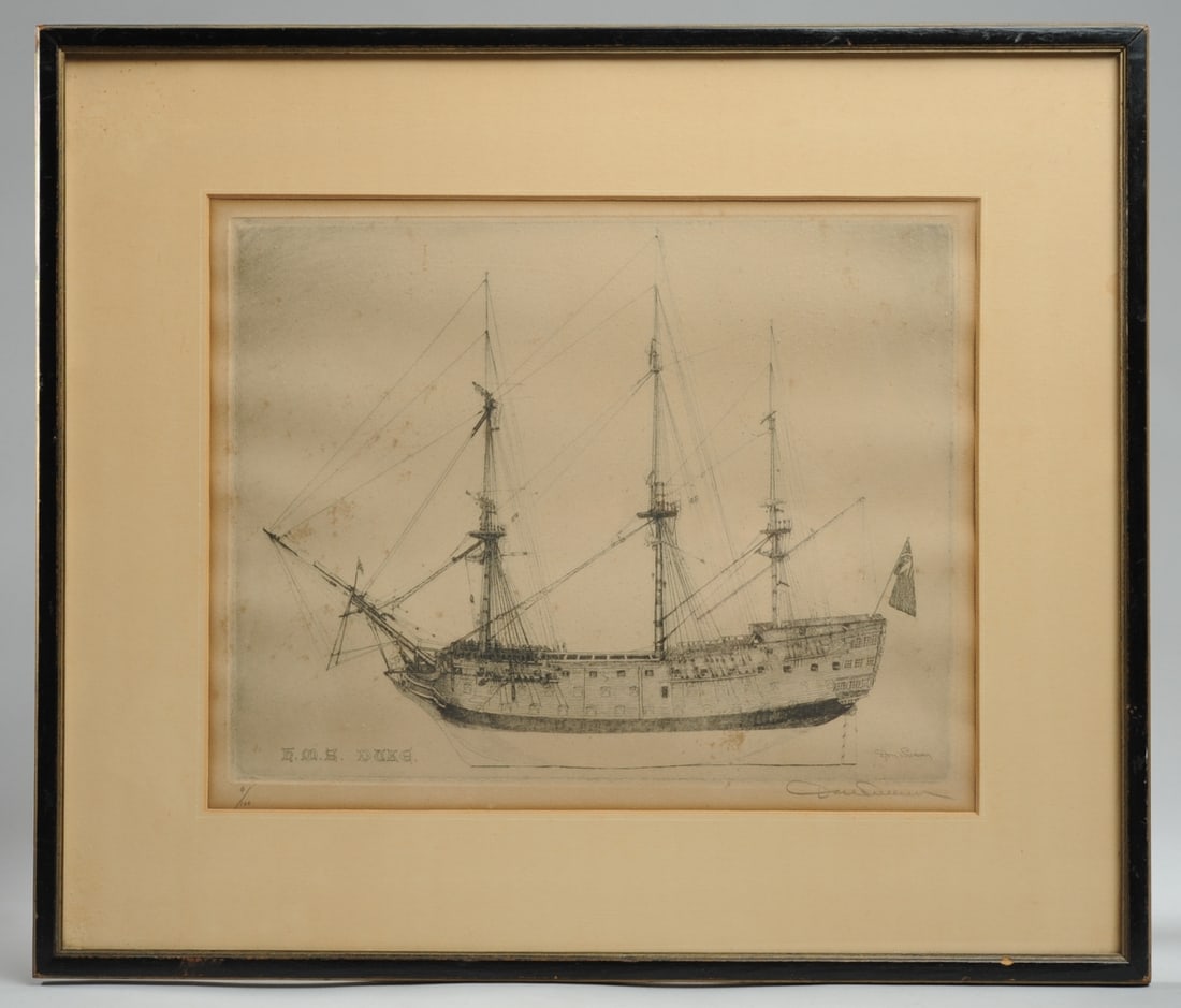 H.M.S. Duke, Ship Etching by Don Swann (1 of 6)