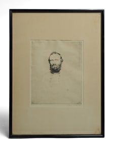 Stonewall Jackson Etching AP Signed by Emil Fuchs