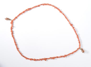 Vintage or Antique Chinese Coral Necklace