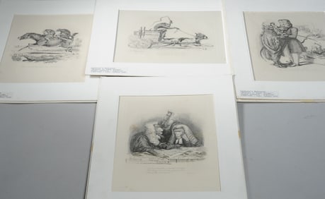 Four 19th C. Landseer's Monkeyana Engravings