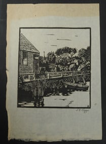 Four Woodcuts 20th C. Merrick and Noyes Riggs