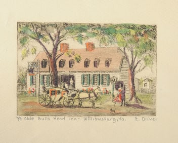Edith Oliver Color Etching Williamsburg VA
