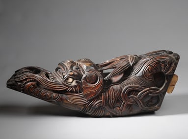 Chinese Carved Foo Dog Corbel