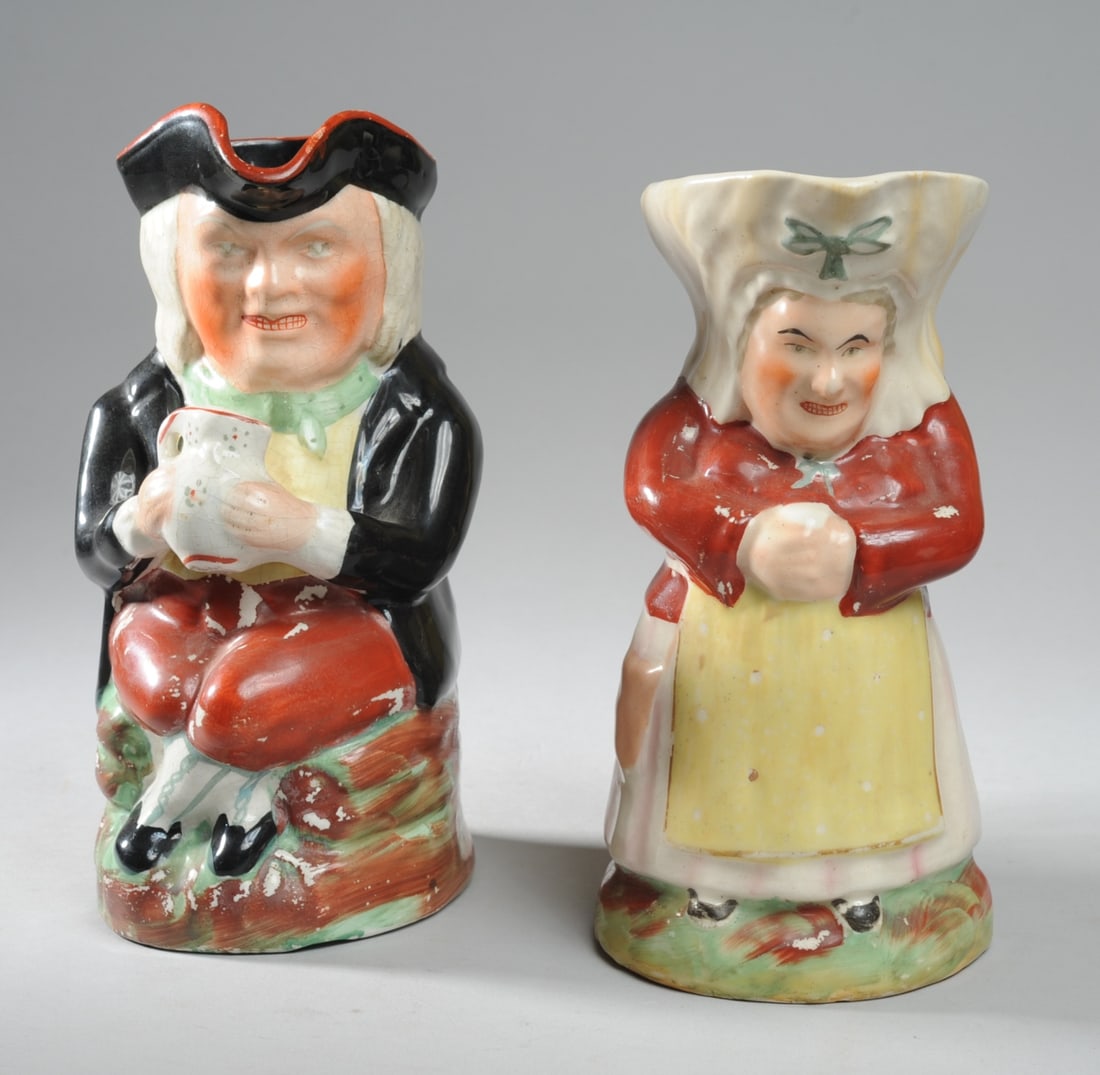 Two Antique Staffordshire Figural Toby Jugs (1 of 7)