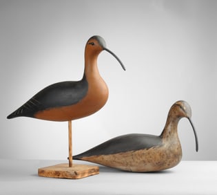 Two Sickle Billed Curlew Decoys