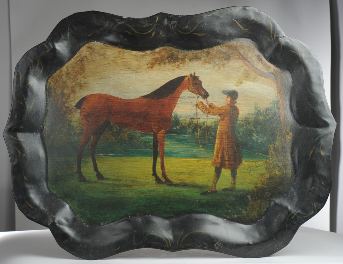 Tole Tray, Equestrian Scene (1 of 4)