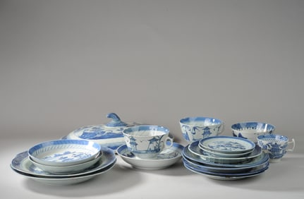 17 Pc. 19th C. Chinese Canton, (Chips, etc.)